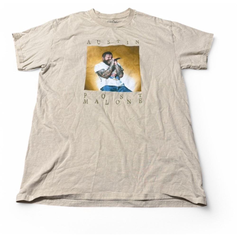 Post Malone Unisex Graphic Beige Tee Large